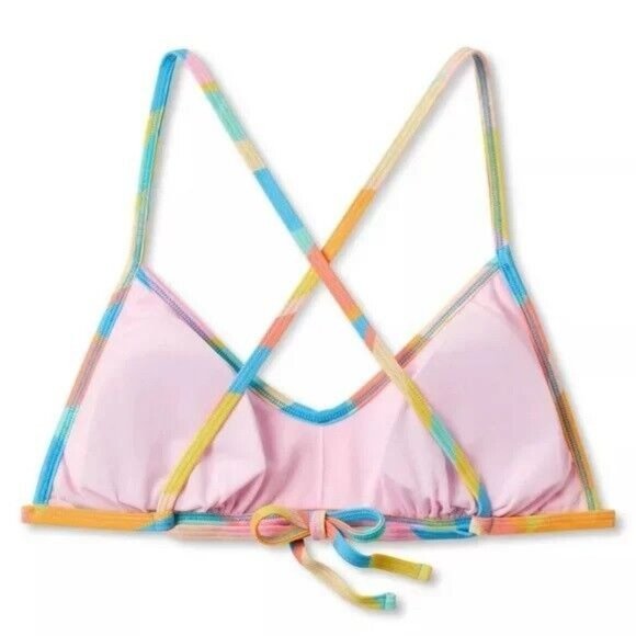 Wild Fable Womens Multi Abstract Print Scoop Neck String Bikini Top - Picture 2 of 5